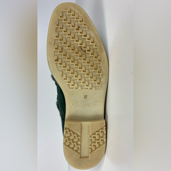 AUTH LORO PIANA GREEN SUEDE & FUR LACE UP BOOTS WOMENS 37 - Picture 8 of 8
